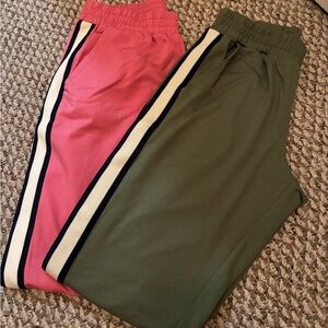 Aerie Stylish Pink and Green Track Pants